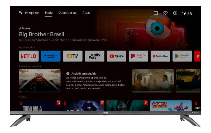 Smart Tv 39 Philco Led Android Borda Infinita Ptv39m9gacgb