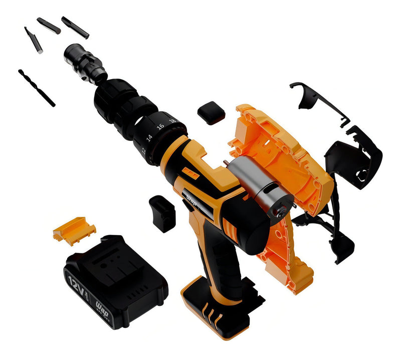 Parafusadeira Furadeira Sem Fio 12V WAP BPF 12K3 Kit Maleta