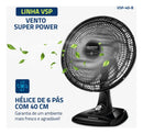 Ventilador de Mesa 40cm Super Power Mondial 140W - VSP-40-B