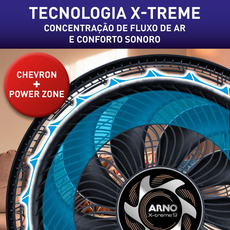 Ventilador De Mesa Arno 40cm X-treme 160w Ve94 40 Cm Preto Preto Plástico
