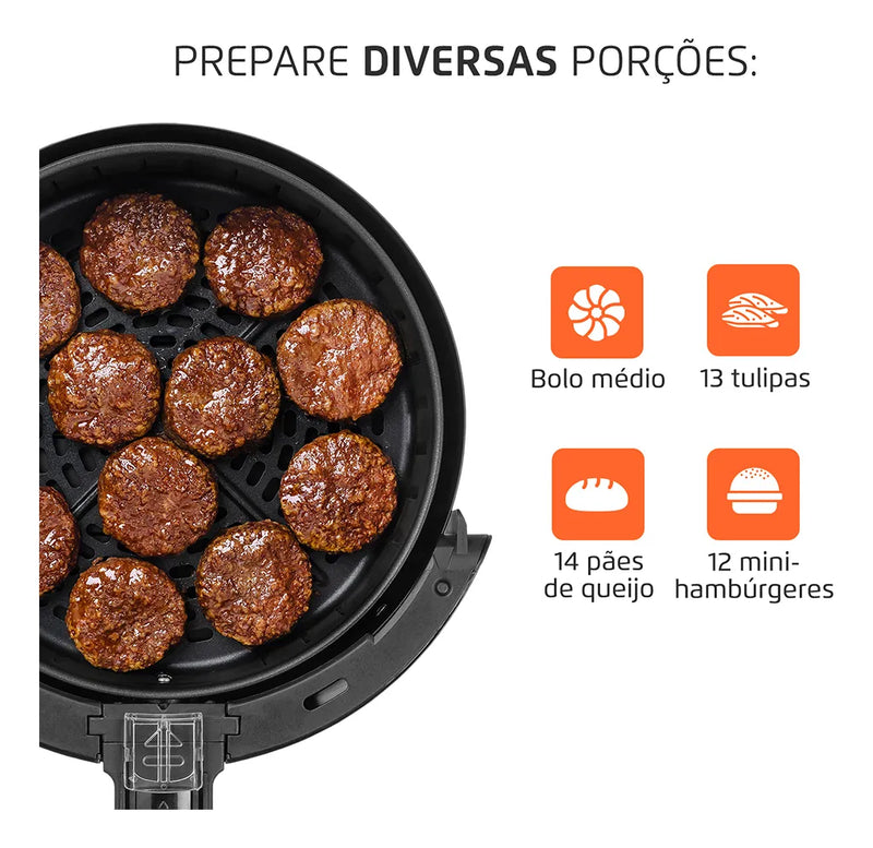 Fritadeira Elétrica Ar Af-35-bf Air Fryer 3,5l Preta Mondial