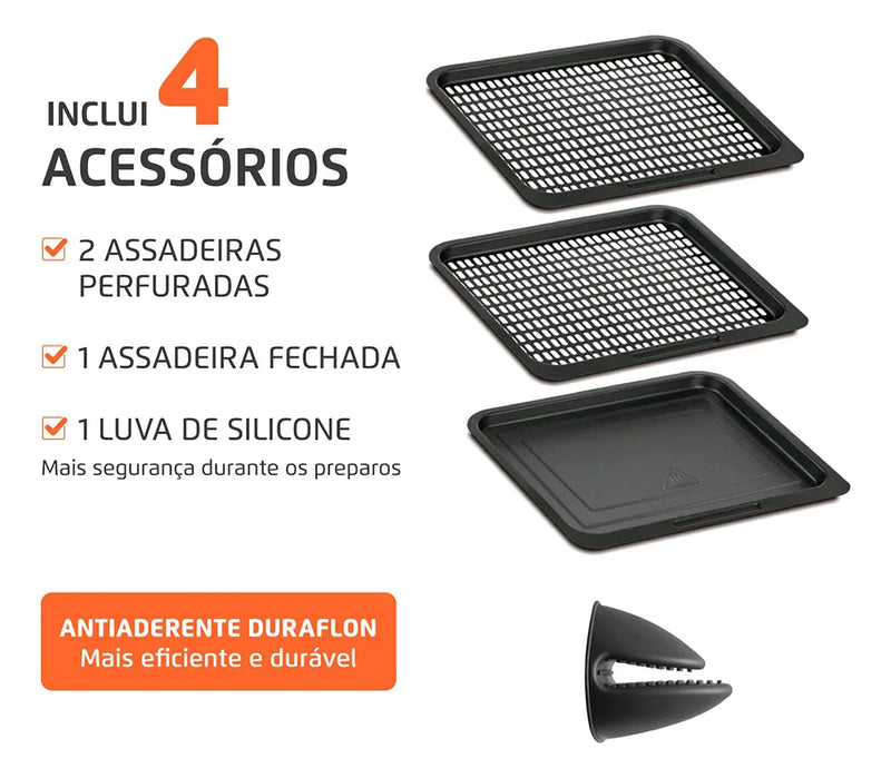 Fritadeira Air Fryer Forno Oven 12L, Mondial, 2200W - AFON-12L-BI