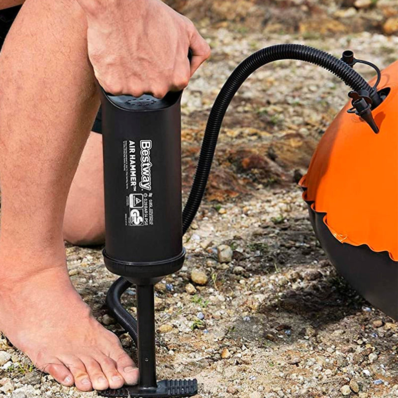 Colchão Camping Casal Inflável 300kg + Bomba De Ar Bestway Cor Azul