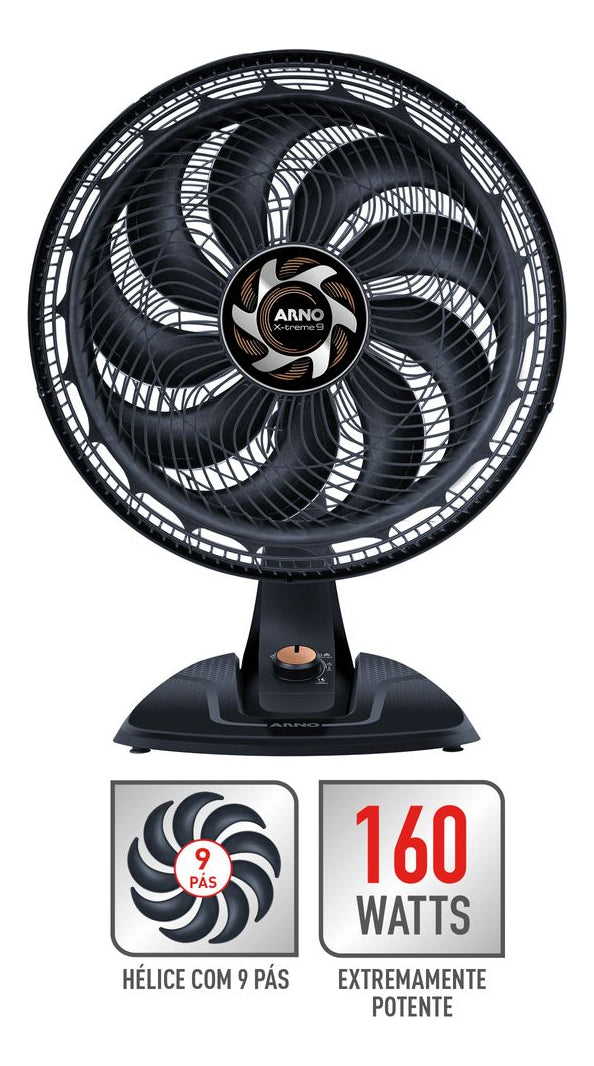 Ventilador De Mesa Arno 40cm X-treme 160w Ve94 40 Cm Preto Preto Plástico