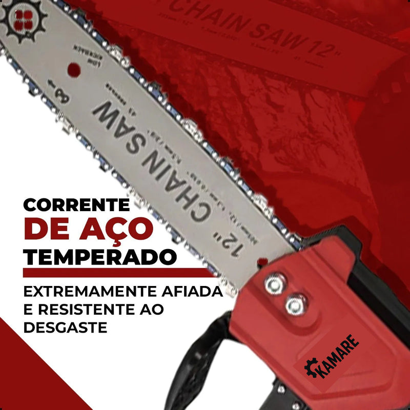 Moto Serra Elétrica 12 Polegadas 2 Baterias 48v Portátil Recarregável Profissional Kamare