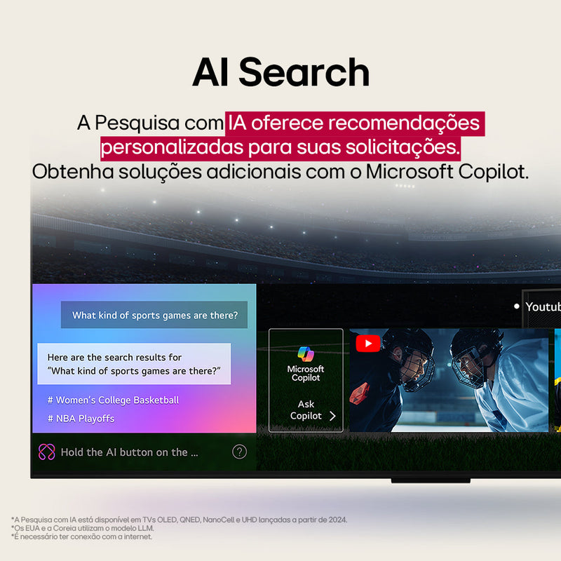 Smart TV Profissional 4K 55" LG UHD 55AU801 Processador α7 AI Ger8 Super Upscaling Google Cast Alexa Integrado Controle AI Smart Magic WebOS 25