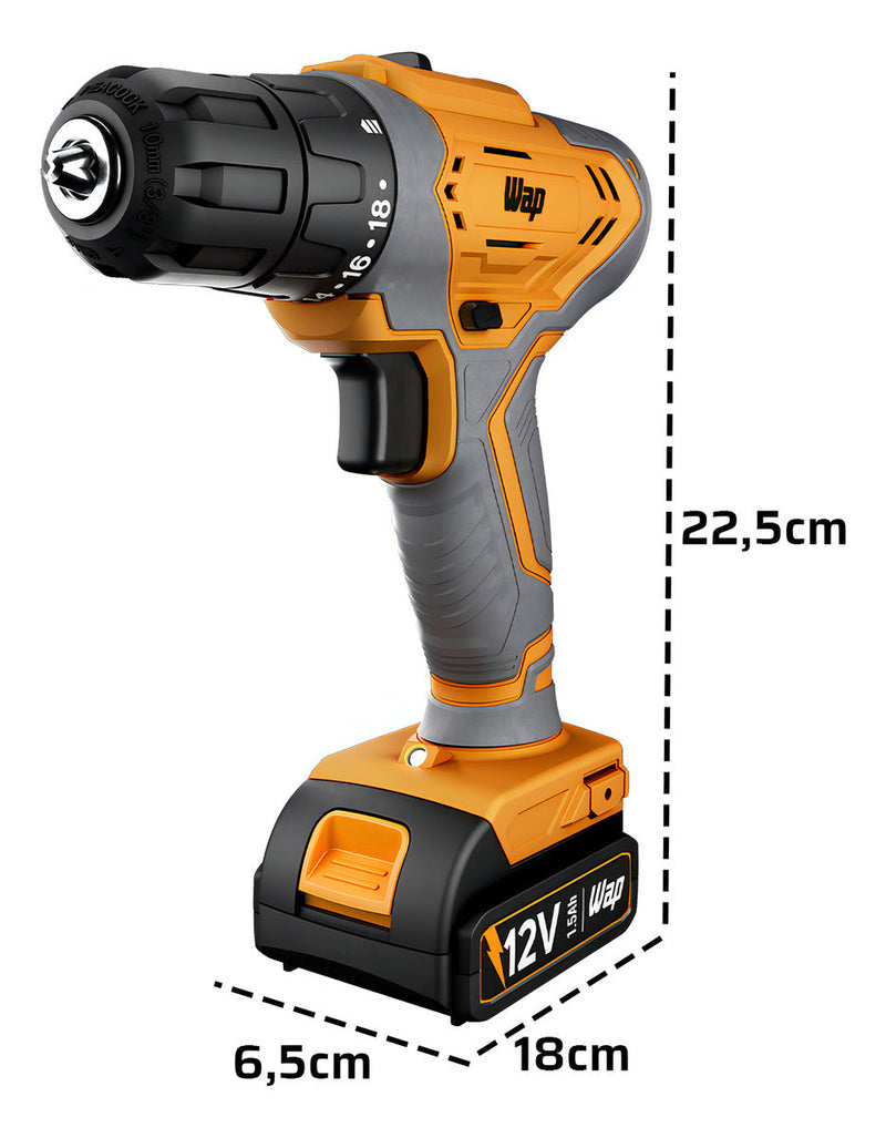 Parafusadeira E Furadeira A Bateria WAP Bpf 12k3.2 Com Maleta
