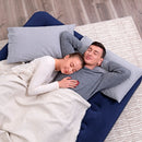 Colchão Camping Casal Inflável 300kg + Bomba De Ar Bestway Cor Azul