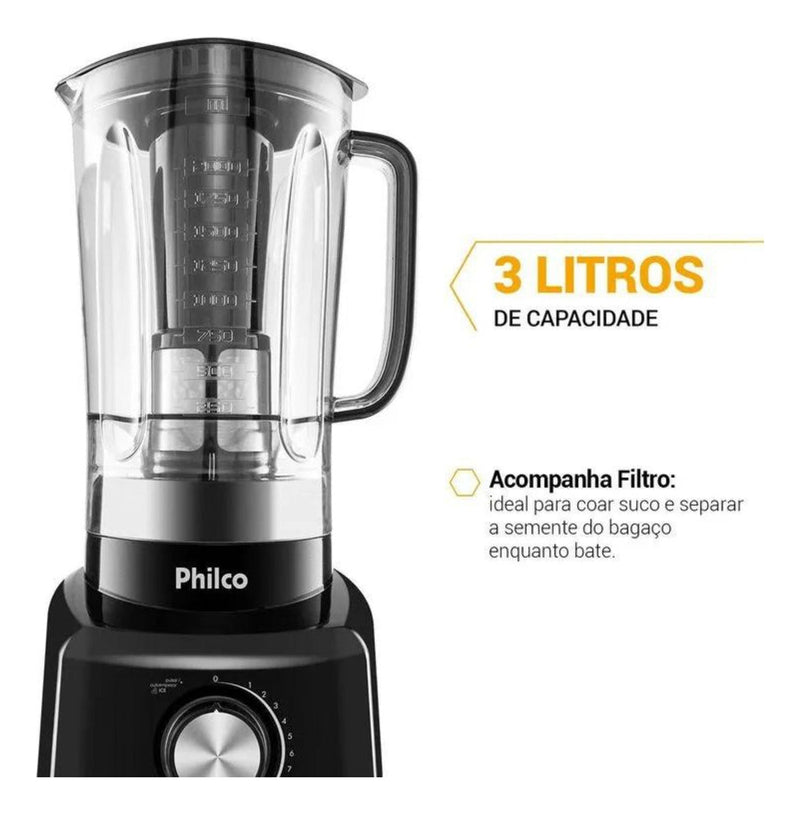 Liquidificador Philco PH900 3 Litros Com 12 Velocidades e Pulsar Potência de 1200W Cor Preto