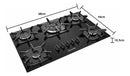 Cooktop Mueller 5 bocas Preto com Queimador Tripla chama