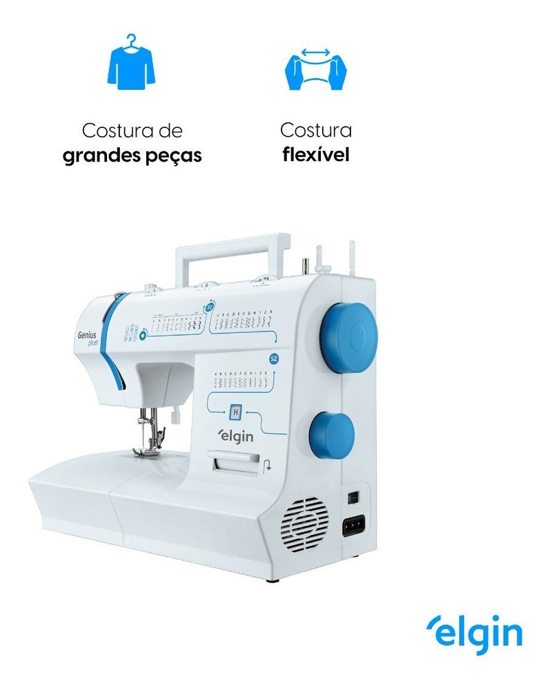 Máquina De Costura Elgin Jx-4035 Genius Plus 31 Pontos Cor Branco