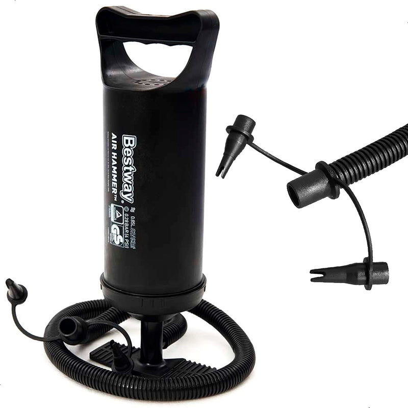 Colchão Camping Casal Inflável 300kg + Bomba De Ar Bestway Cor Azul