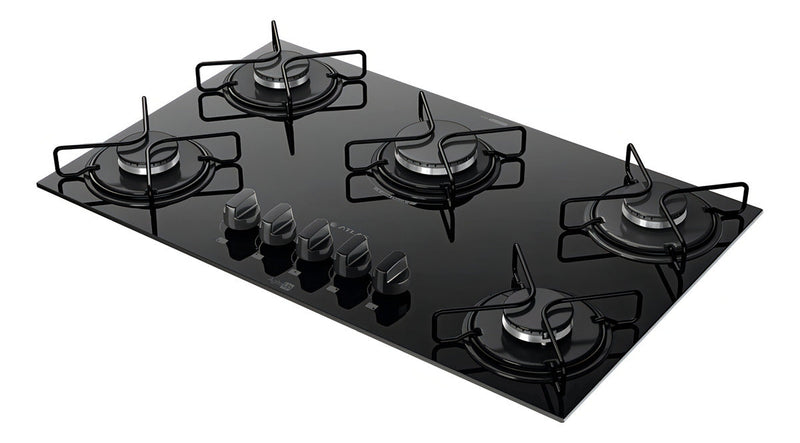 Cooktop 5 Bocas A Gás Atlas Agile Up Mega Chama Preto