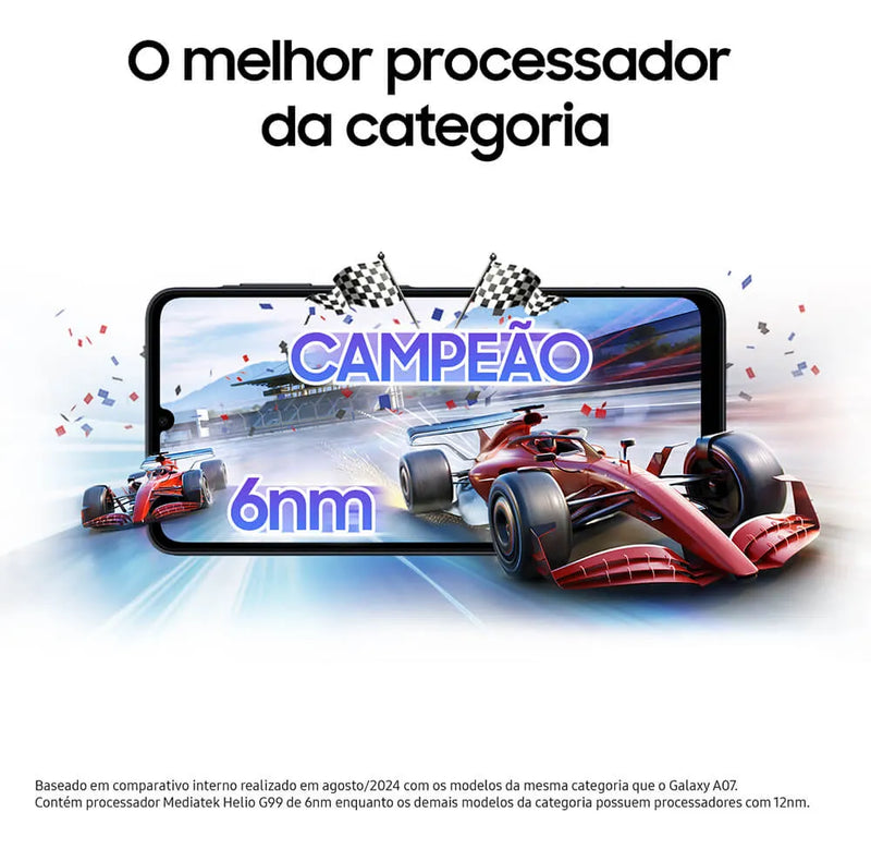 Celular Samsung Galaxy A07 128gb, 4gb, Câmera 50mp, Tela 6.7 , Proteção Ip54, Processador 6nm - Violeta