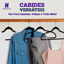 Kit 50 Cabides Veludo De Roupa Antideslizante Slim Adulto Cor Bege