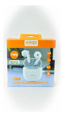 Fone de Ouvido Sem Fio KD-771 Kaidi Tws Bluetooth 5.1 Cor Branco/Preto
