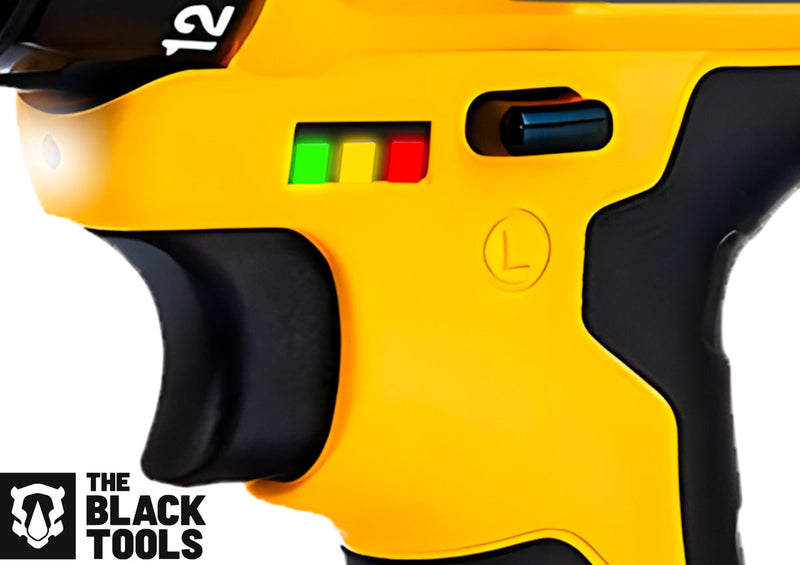 Parafusadeira E Furadeira Sem Fio Bateria 3/8 10mm Com Maleta E Acessorios The Black Tools