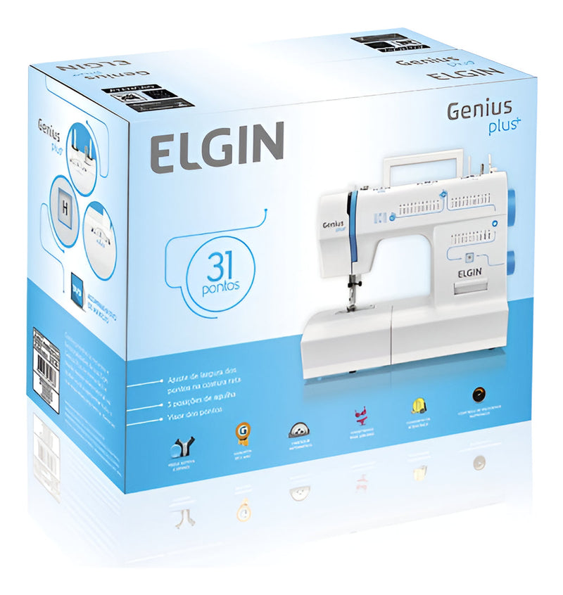 Máquina De Costura Elgin Jx-4035 Genius Plus 31 Pontos Cor Branco