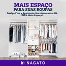 Kit 50 Cabides Veludo De Roupa Antideslizante Slim Adulto Cor Bege