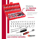 Combo Jogo Kit Ferramentas Profissional 46 Peças Chave Fenda Philips Soquete 1/4 Em Aço CRV Resistente Completo Para Manutenção Carro Moto Casa