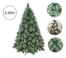 Árvore Pinheiro De Natal Luxo Verde E Neve 2,10m 566 Galhos Cor Verde Com Floco de Neve