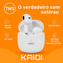Fone de Ouvido Sem Fio KD-771 Kaidi Tws Bluetooth 5.1 Cor Branco/Preto