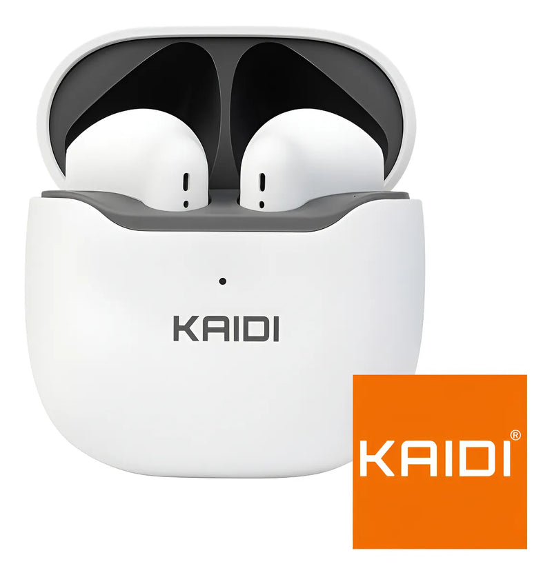 Fone de Ouvido Sem Fio KD-771 Kaidi Tws Bluetooth 5.1 Cor Branco/Preto