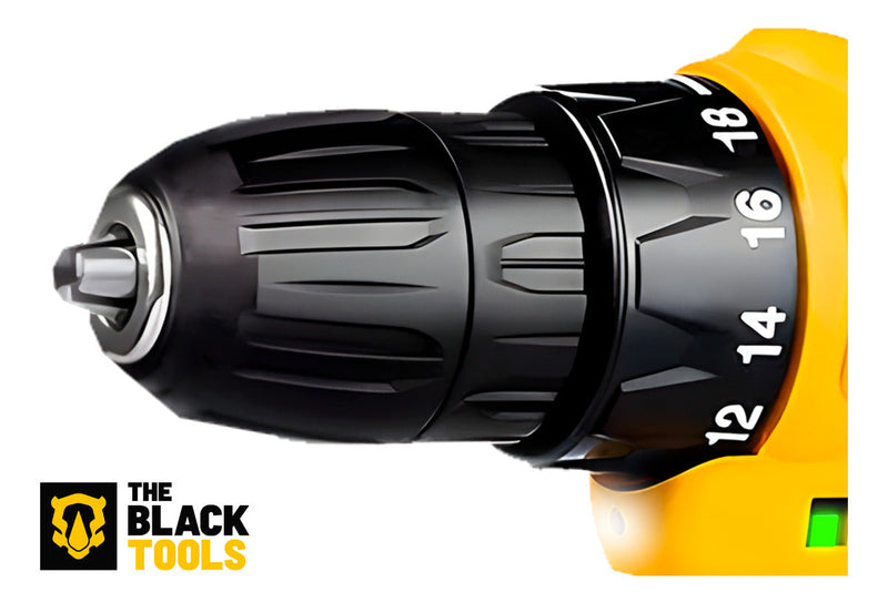 Furadeira Parafusadeira Sem Fio A Bateria Tb-12e 12v 3/8 10mm Com Maleta E Acessórios The Black Tools