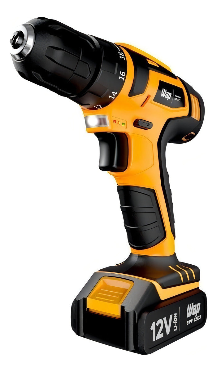 Parafusadeira Furadeira Sem Fio 12V WAP BPF 12K3 Kit Maleta