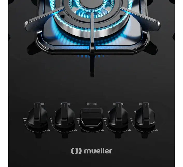 Cooktop Mueller 5 bocas Preto com Queimador Tripla chama