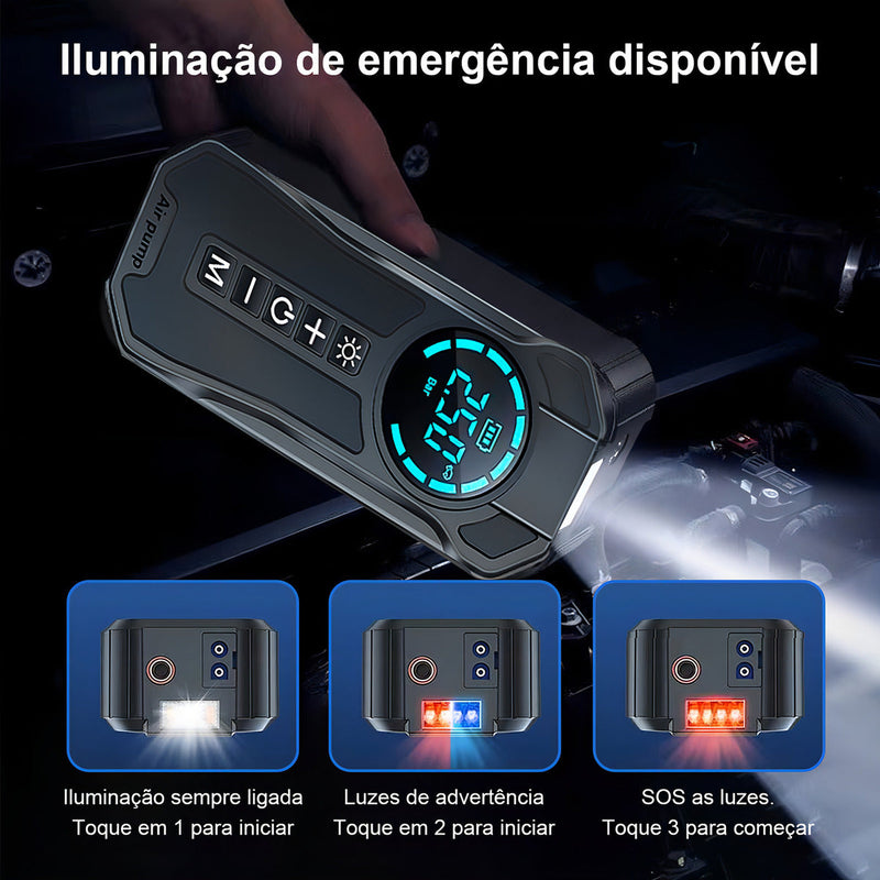 Auxiliar Partida Bateria Compressor Ar Emergência Portátil auxiliar De Partida Bateria Veicular Com Compressor De Ar lejiatec Portátil Compressor Ar 12V Veicular