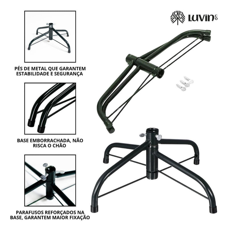 Árvore De Natal Pinheiro Canadense Luxo 1,80m 800 Galhos Tradicional Verde Imperial Premium Grande Cheia LuvinCo