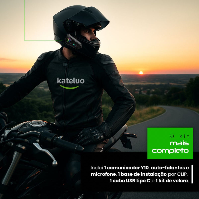 Fone De Ouvido Para Capacete Bluetooth Headset Rgb Sem Fio Kateluo