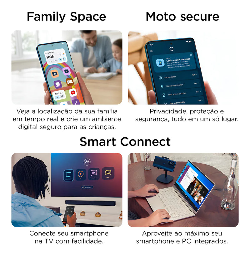 Smartphone Motorola Moto g35 5G - 128GB 12GB (4GB RAM+8GB Ram Boost) e Camera 50MP com AI NFC Tela 6.7" com Superbrilho - Verde - Vegan Leather