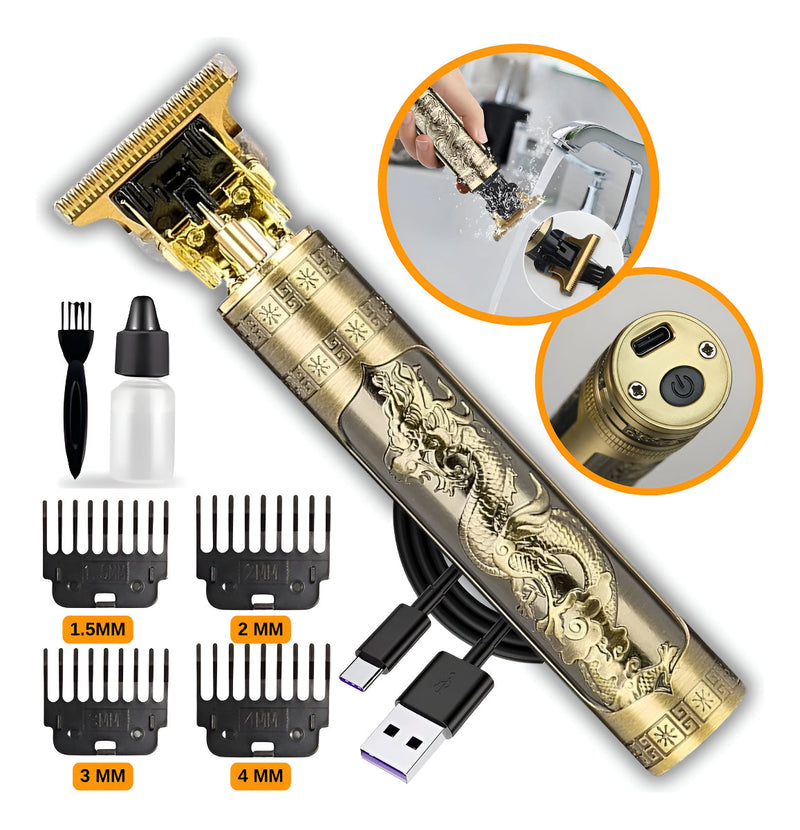 Maquina Maquininha De Cortar Cabelo Barbeador Eletrico Aparador De Pelos Acabamento Dragão Buda Profissional Kamufla