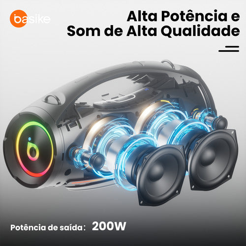 200w Caixa De Som Bluetooth Portátil 36h Tws Ipx6 Boombox