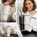 Copo Térmico Gigante 1,2l Inox Com Tampa E Inox Canudo