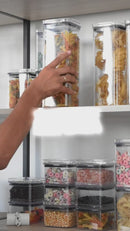 Kit 12 Potes Herméticos Com Vedação Empilhavel em Acrílico